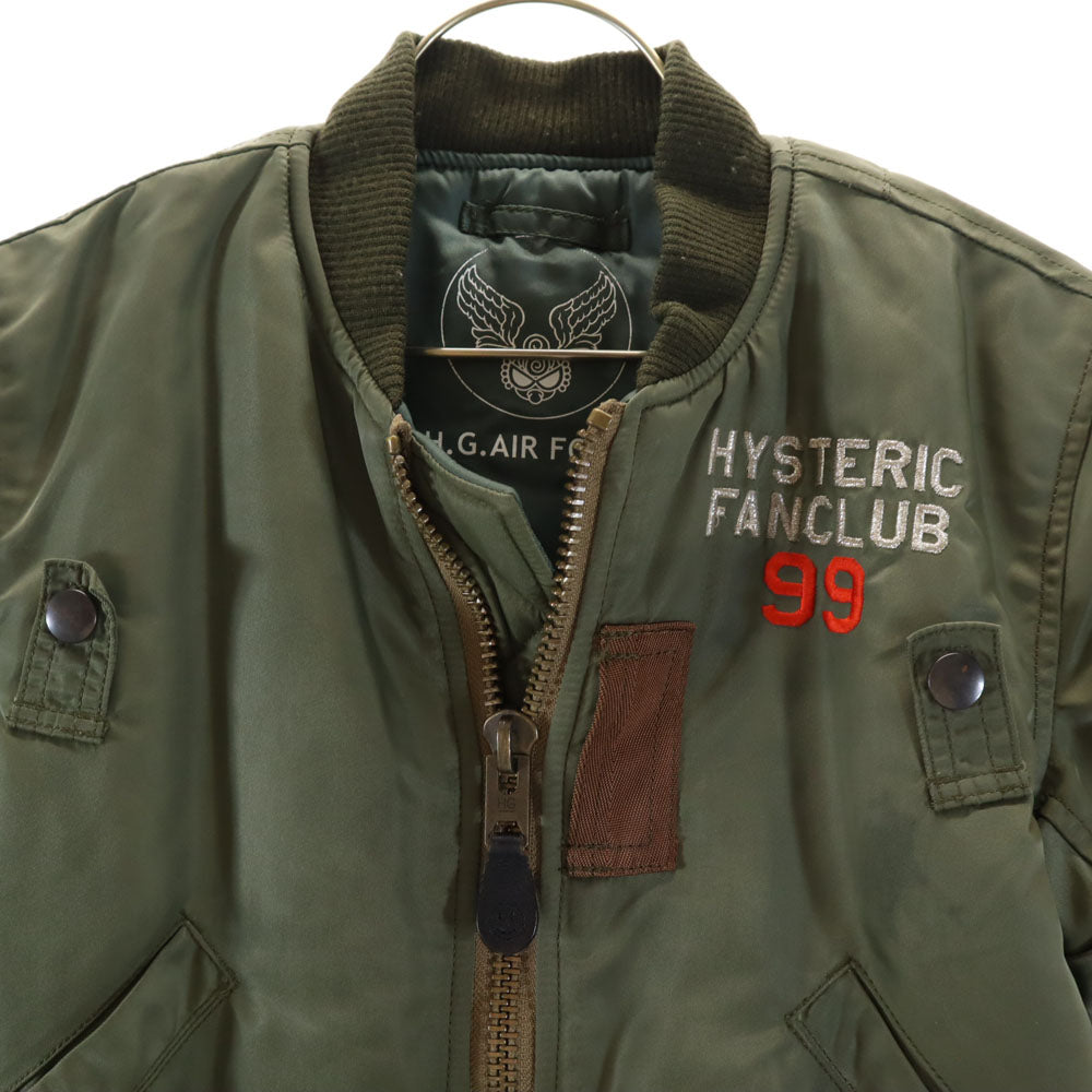 HYSTERIC MINI ヒステリックミニ バック ヒスミニ刺繍 MA-1 フライトジャケット オリーブ系 キッズ