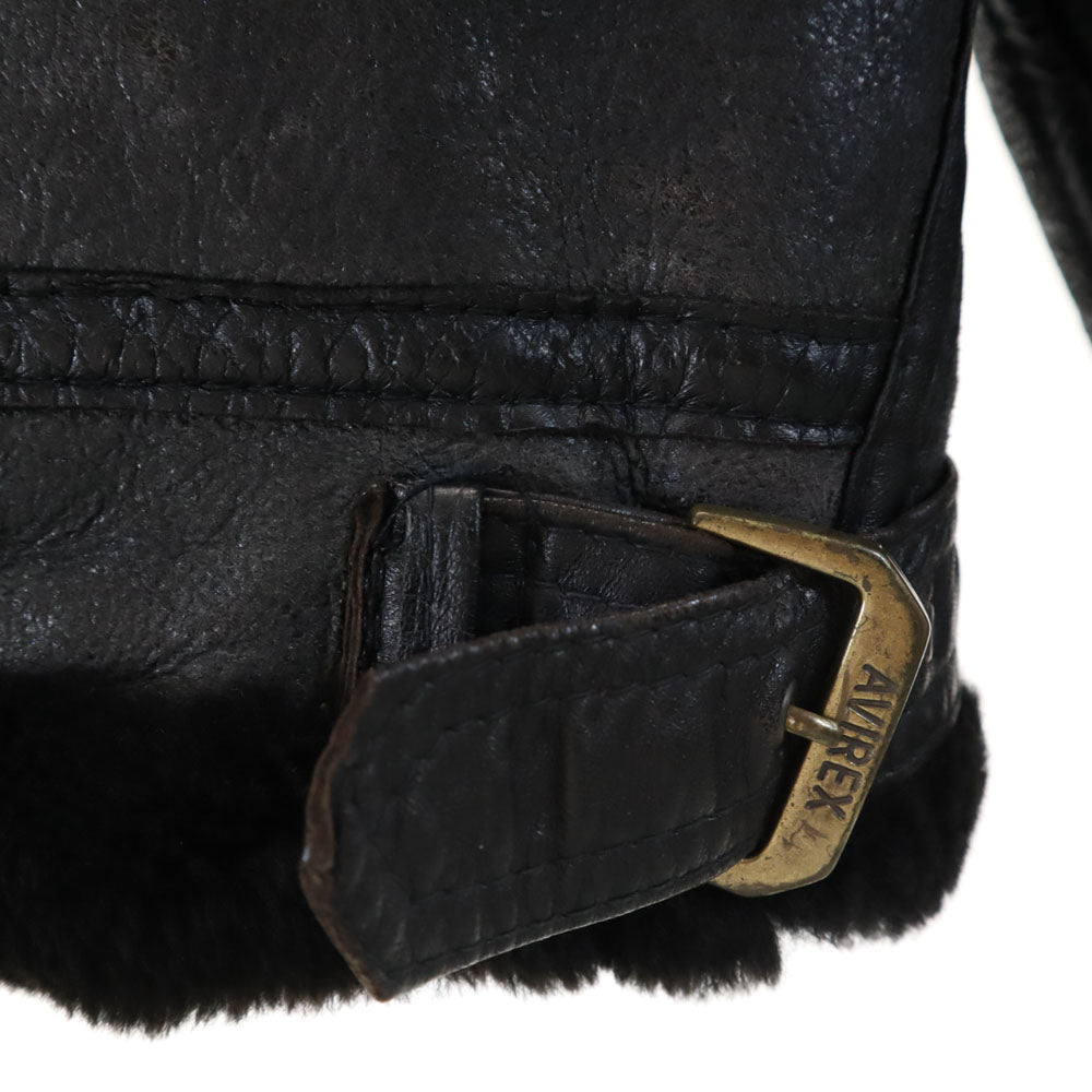 AVIREX アヴィレックス USA製 B-3 ムートンジャケット 36 ダークブラウン フライト メンズ