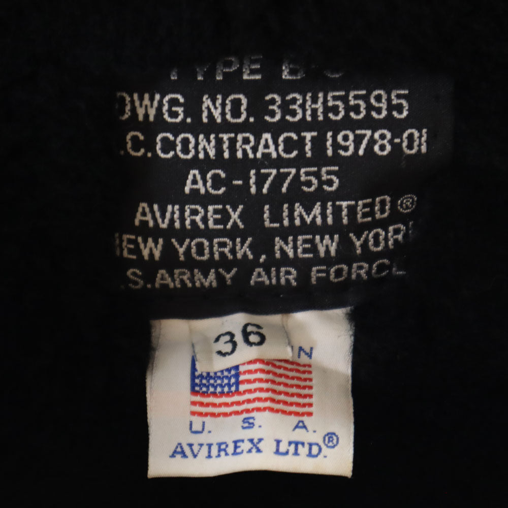 AVIREX アヴィレックス USA製 B-3 ムートンジャケット 36 ダークブラウン フライト メンズ