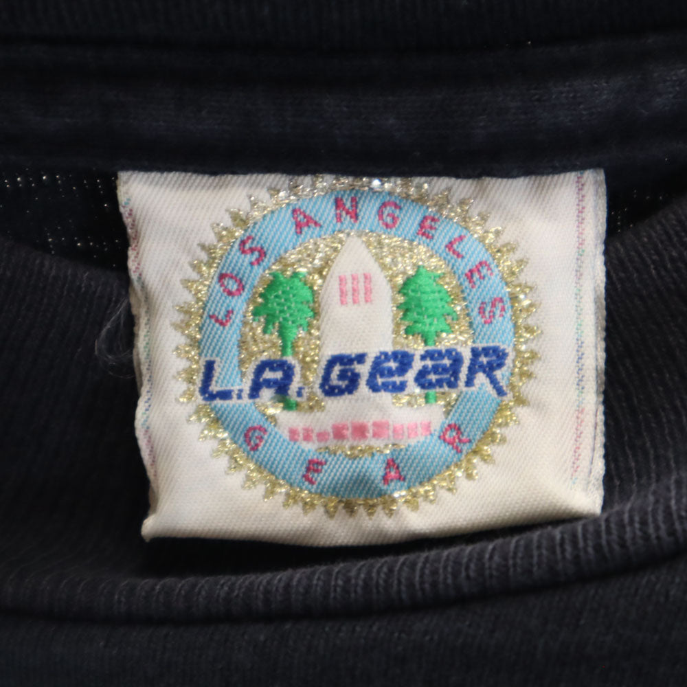 エルエーギア 90s USA製 オールド バックプリント 長袖 シングルステッチ Tシャツ L ブラック ロンT メンズ