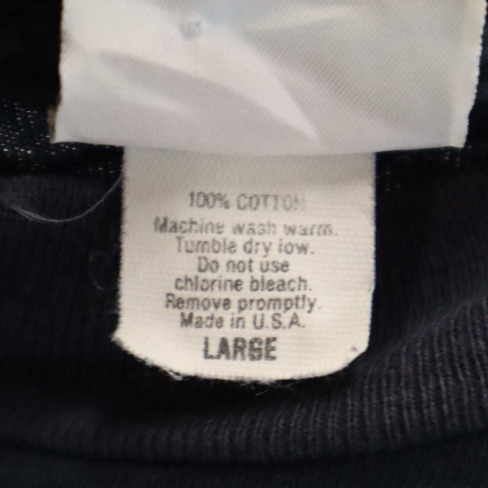 エルエーギア 90s USA製 オールド バックプリント 長袖 シングルステッチ Tシャツ L ブラック ロンT メンズ