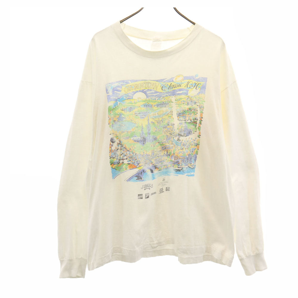 FRUIT OF THE LOOM フルーツオブザルーム 90s USA製 オールド 協賛系 長袖 シングルステッチ Tシャツ XL ホワイト ロンT メンズ