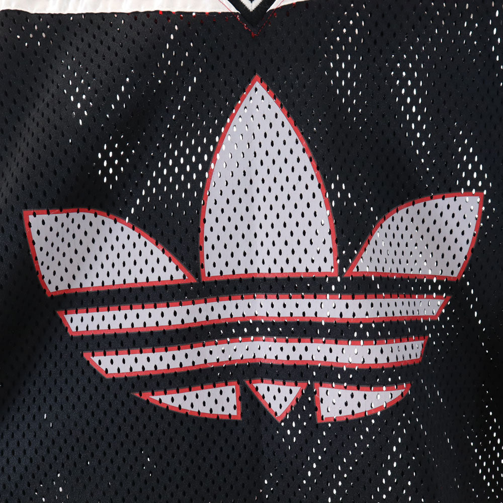 アディダス 80s 日本製 デサント社 ヴィンテージ トレフォイルロゴ 長袖 メッシュ ピステ L-O ブラック 他 adidas メンズ
