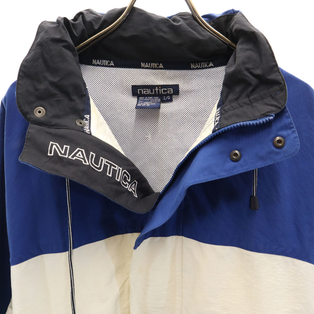 NAUTICA ノーティカ 90s オールド ジャケット L ブルー ツートンカラー フード付き メンズ