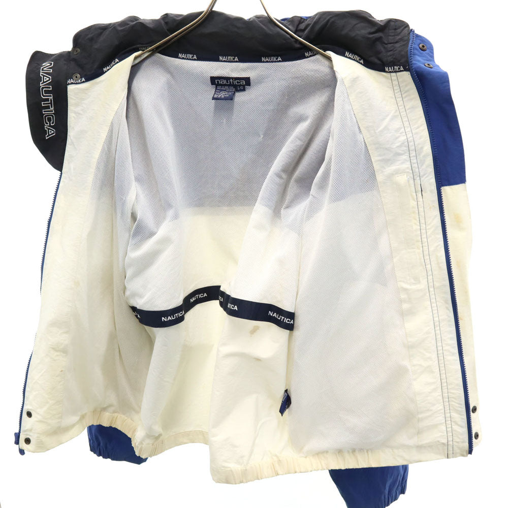 NAUTICA ノーティカ 90s オールド ジャケット L ブルー ツートンカラー フード付き メンズ