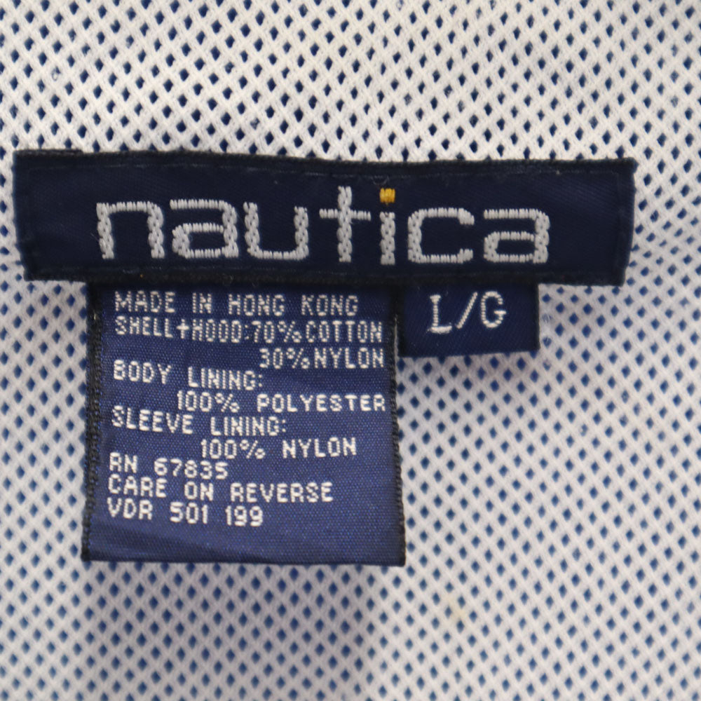 NAUTICA ノーティカ 90s オールド ジャケット L ブルー ツートンカラー フード付き メンズ