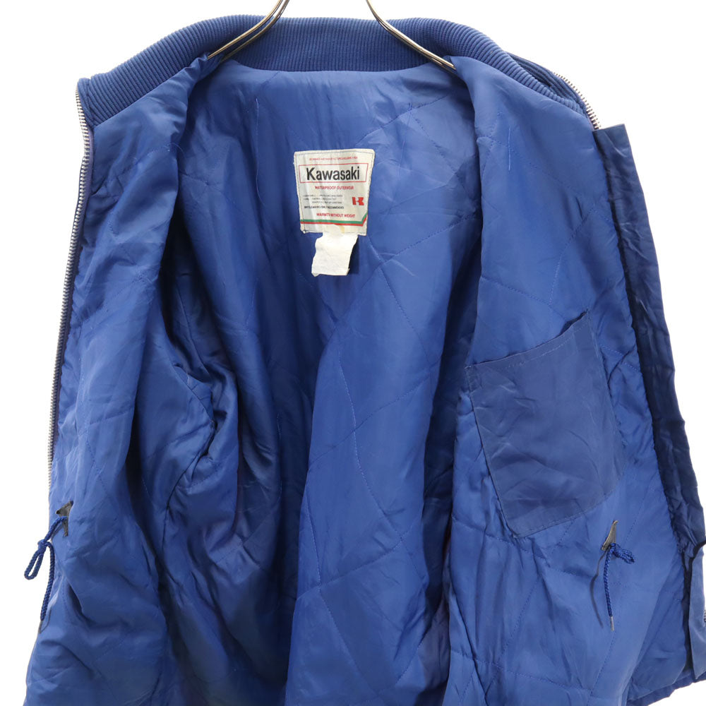 カワサキ 70s 80s ヴィンテージ ナイロンジャケット L ブルー 裏キルティング メンズ