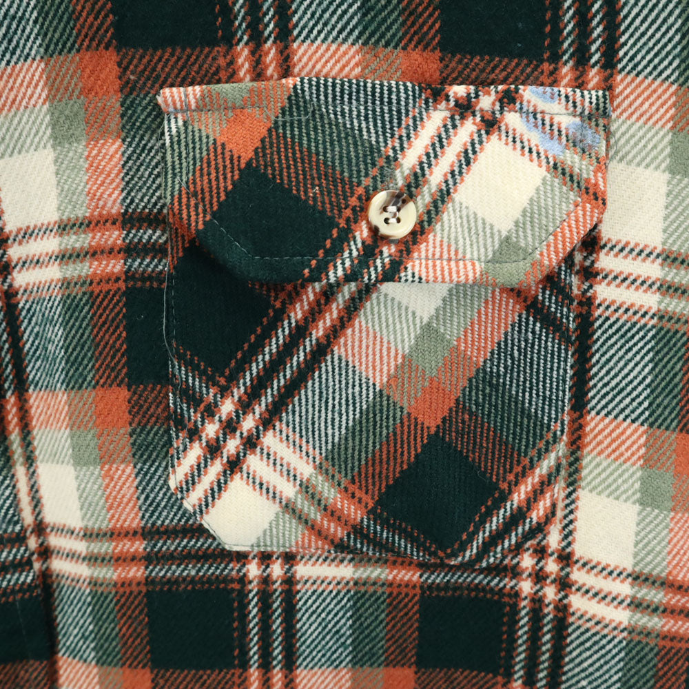 STJOHN'SBAY セントジョーンズベイ 80s 90s オールド チェック柄 長袖 ネルシャツ L モスグリーン 他 衿芯 メンズ