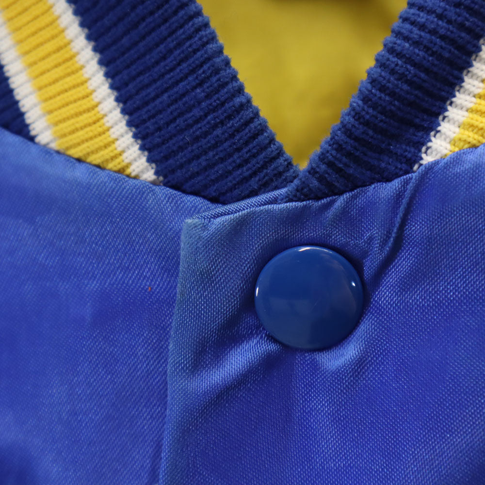 Don Alleson Athlrtic 80s ヴィンテージ ナイロン スタジャン L ブルー 裏キルティング メンズ