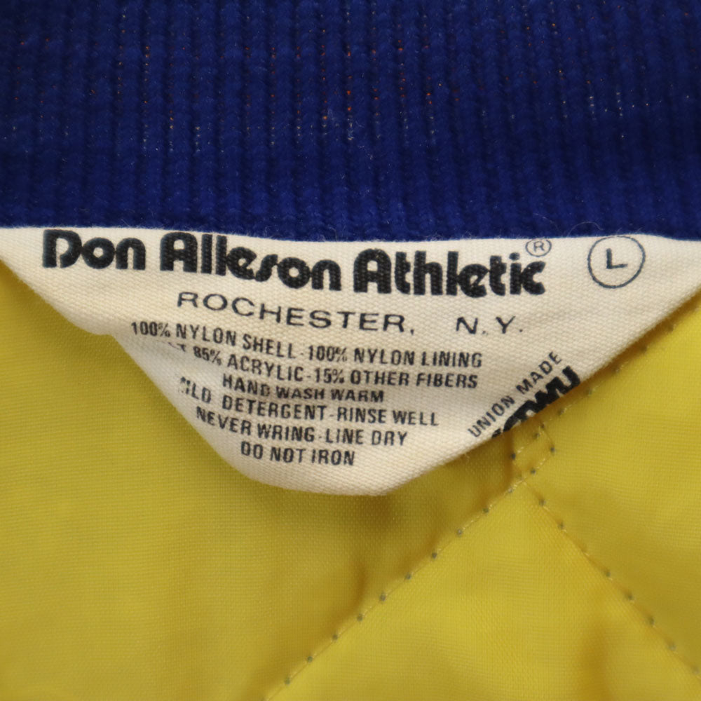 Don Alleson Athlrtic 80s ヴィンテージ ナイロン スタジャン L ブルー 裏キルティング メンズ