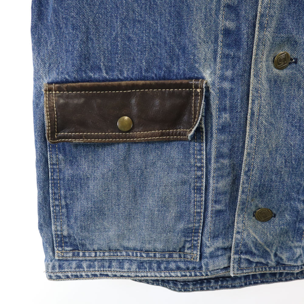 ボンジュール 80s スタンドカラー オールド デニムジャケット M ジージャン メンズ