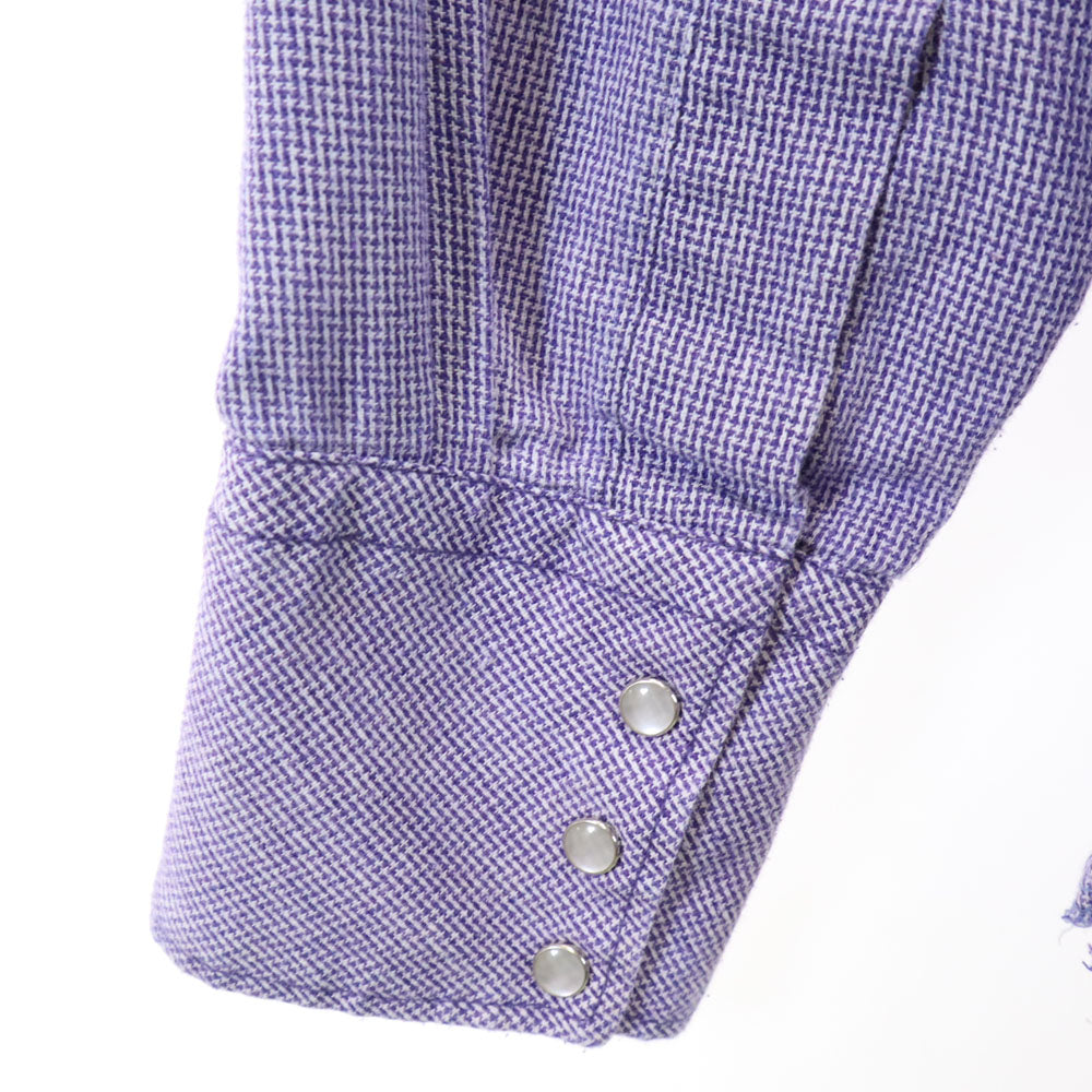 ヴィンテージ 80s 総柄 長袖 ウエスタンシャツ パープル系 VINTAGE メンズ