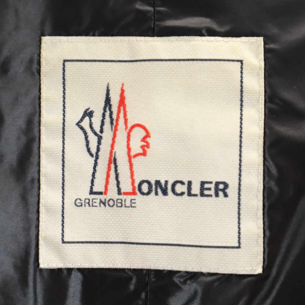 モンクレール ウール ダウンジャケット 0 グレー×ブラック MONCLER メンズ