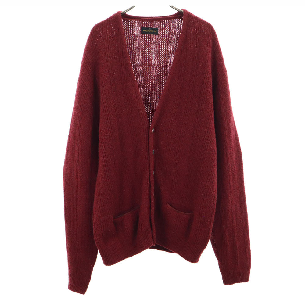 ピューリタン 70s ヴィンテージ 長袖 ニットカーディガン XL レッド系 メンズ