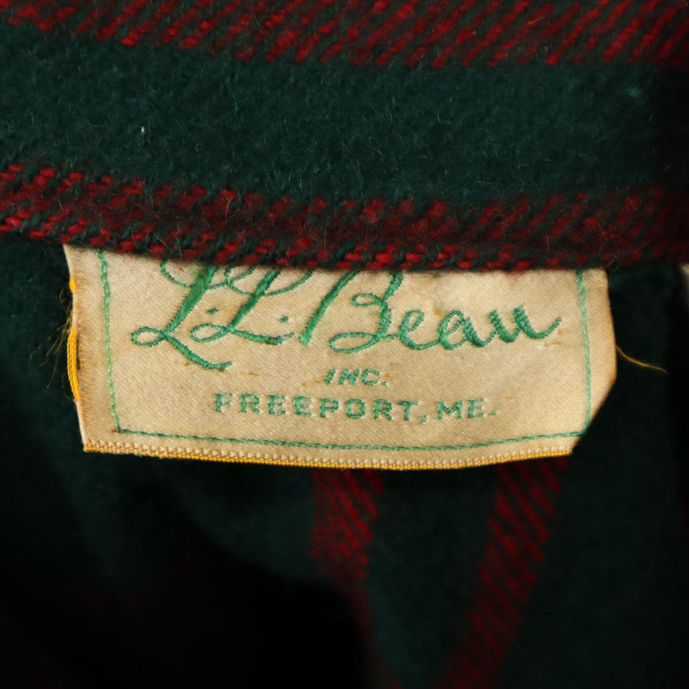 L.L.Bean エルエルビーン 70s ウールブレンド 筆記体タグ ヴィンテージ チェック 長袖 シャツジャケット M グリーン系 アウトドア メンズ