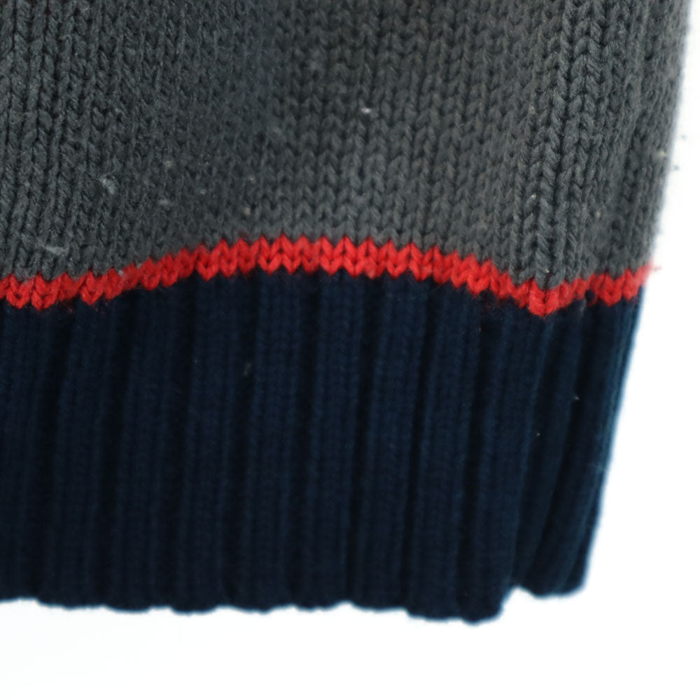 COUNTRY CRAFT 90s アクリル オールド ボーダー柄 長袖 セーター M ネイビー×グレー ニット メンズ