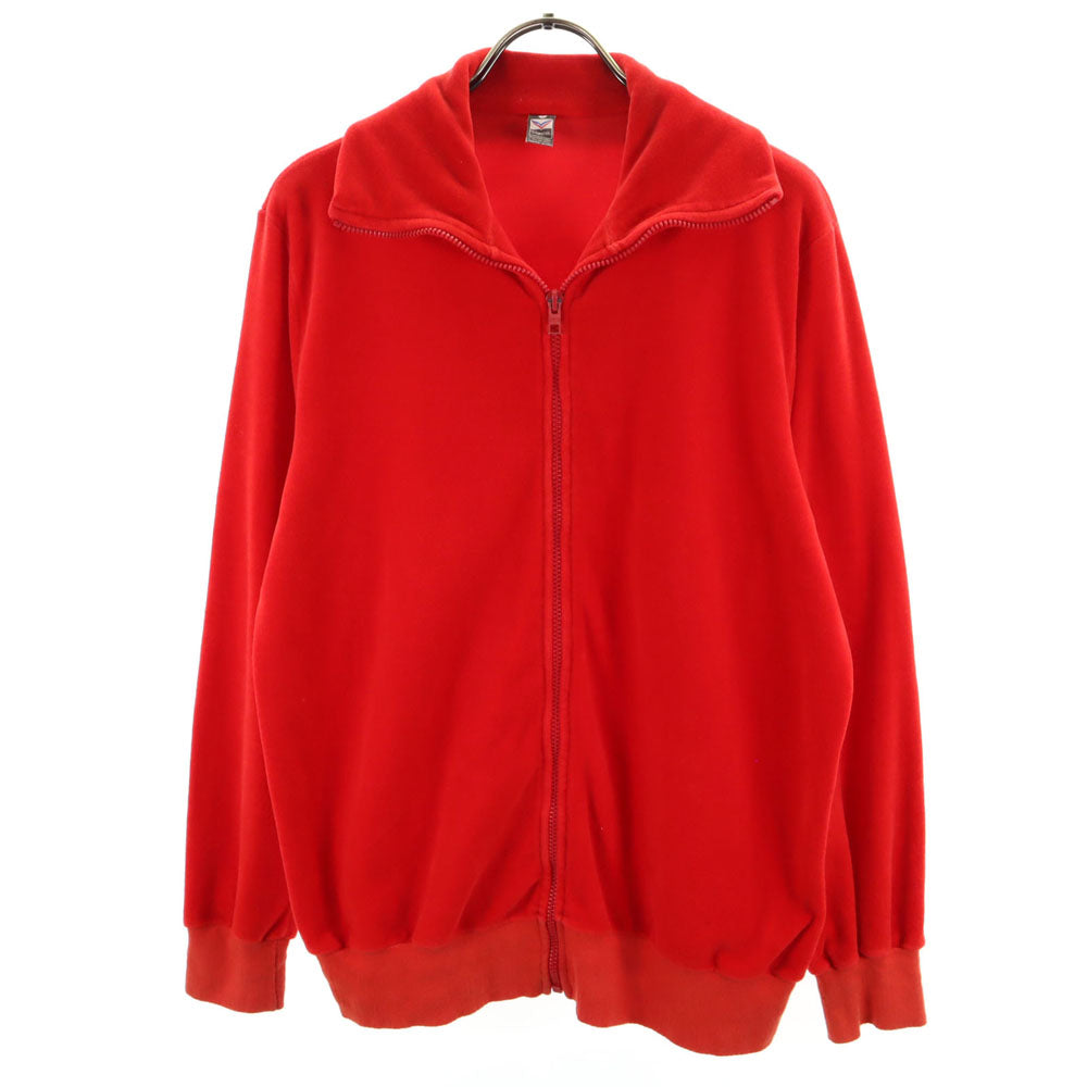 trigema 80s ヴィンテージ 長袖 ベロア ジップジャケット L 赤系 メンズ