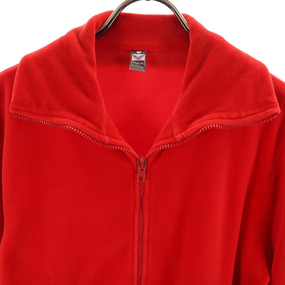 trigema 80s ヴィンテージ 長袖 ベロア ジップジャケット L 赤系 メンズ