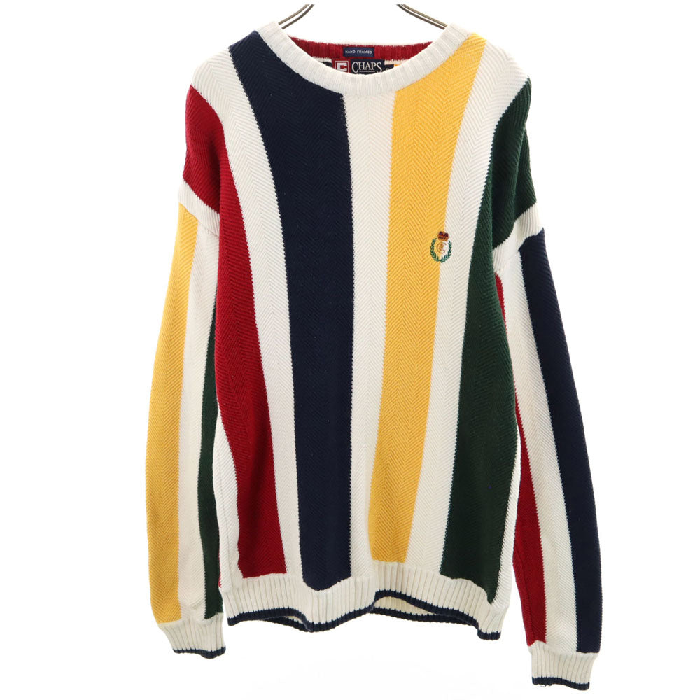 CHAPS RALPH LAUREN チャップスラルフローレン オールド ストライプ柄 長袖 セーター S ホワイト 他 ニット メンズ