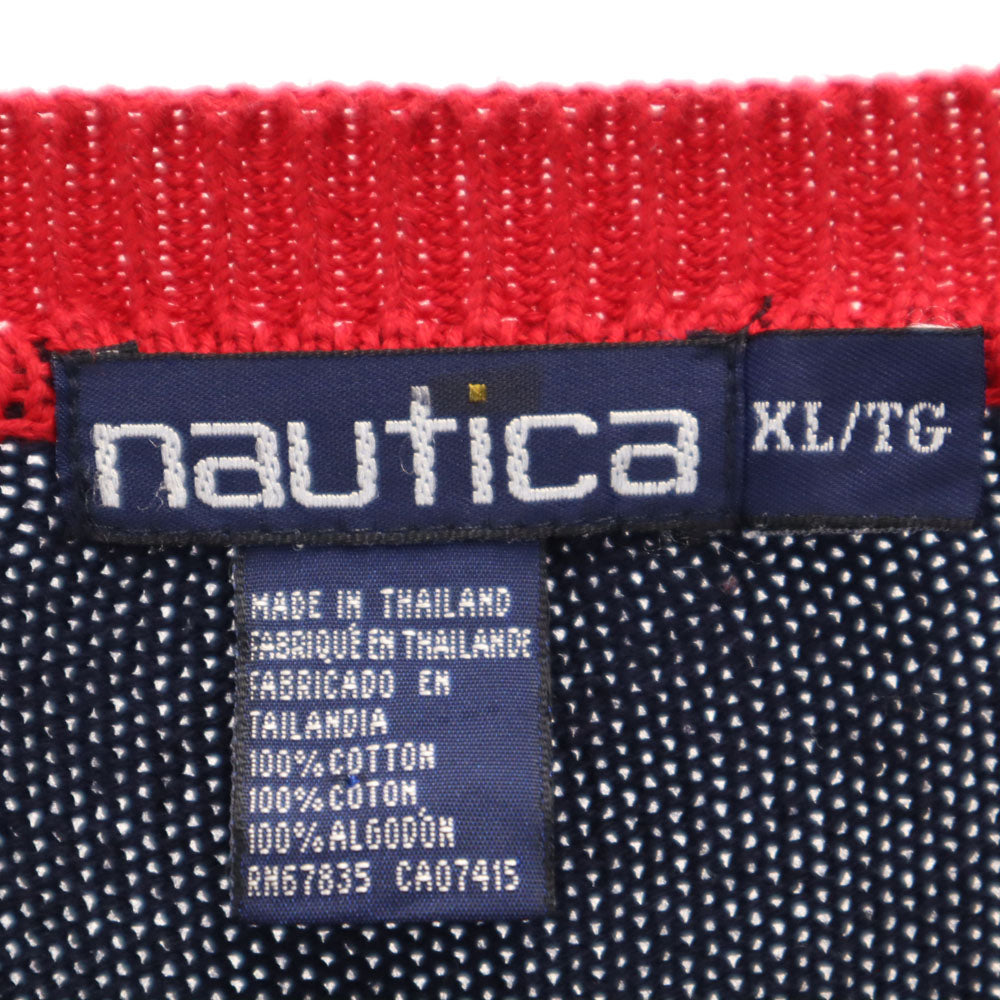 NAUTICA ノーティカ 90s オールド 長袖 セーター XL ネイビー 他 ケーブルニット メンズ