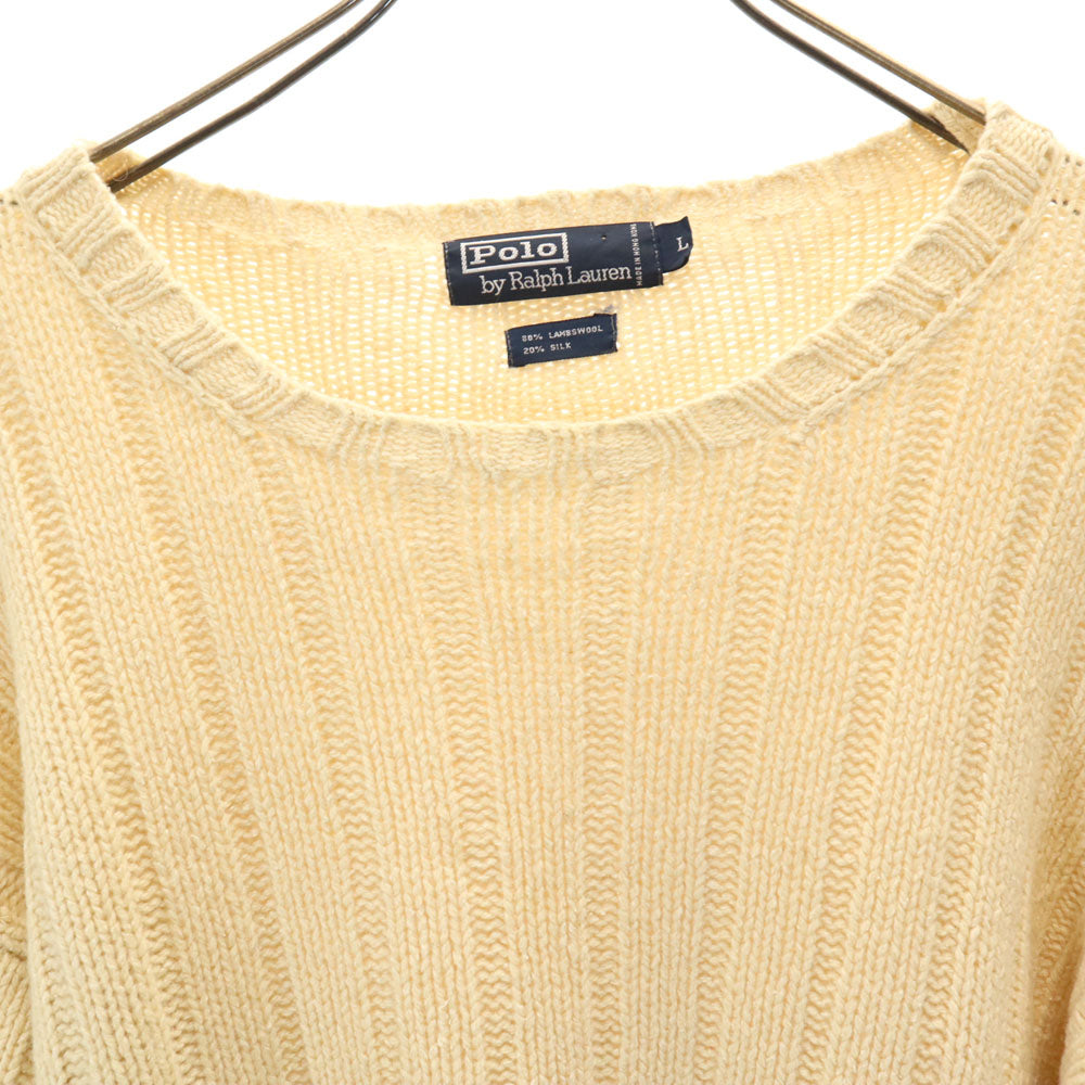 Polo by Ralph Lauren ポロバイラルフローレン 90s オールド 長袖 セーター L ベージュ ニット メンズ