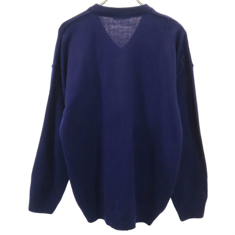 CHEMISE LACOSTE シュミーズラコステ 80s ヴィンテージ 長袖 Vネック セーター XXL ネイビー ニット メンズ