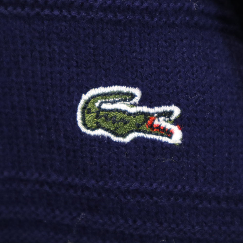 CHEMISE LACOSTE シュミーズラコステ 80s ヴィンテージ 長袖 Vネック セーター XXL ネイビー ニット メンズ