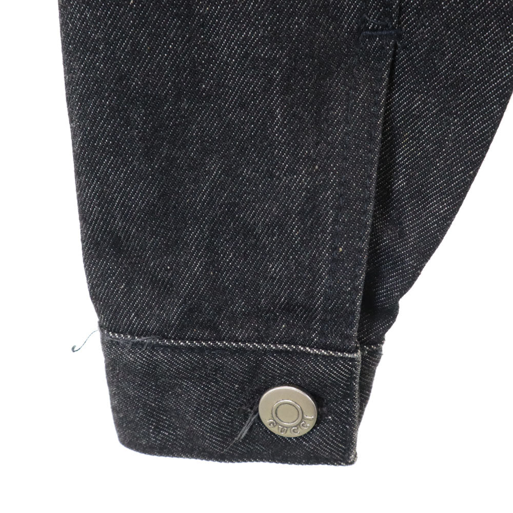 グッチ イタリア製 デニムジャケット 40 ブラック GUCCI ジージャン トラッカー レディース