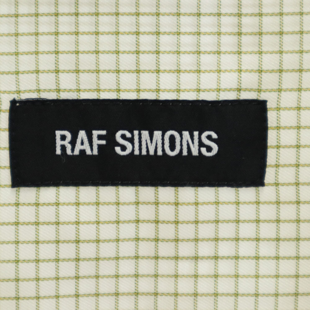 未使用 ラフシモンズ チェック柄 長袖 シャツ 48 ホワイト 他 RAF SIMONS メンズ