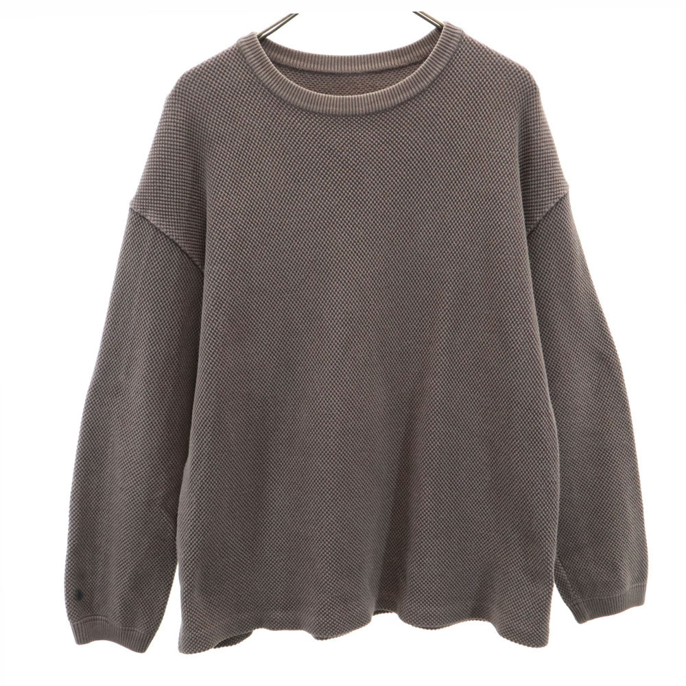 crepuscule クレプスキュール 日本製 長袖 モスステッチ セーター 3 ブラウン系 鹿の子 MOSS STITCH プルオーバー メンズ