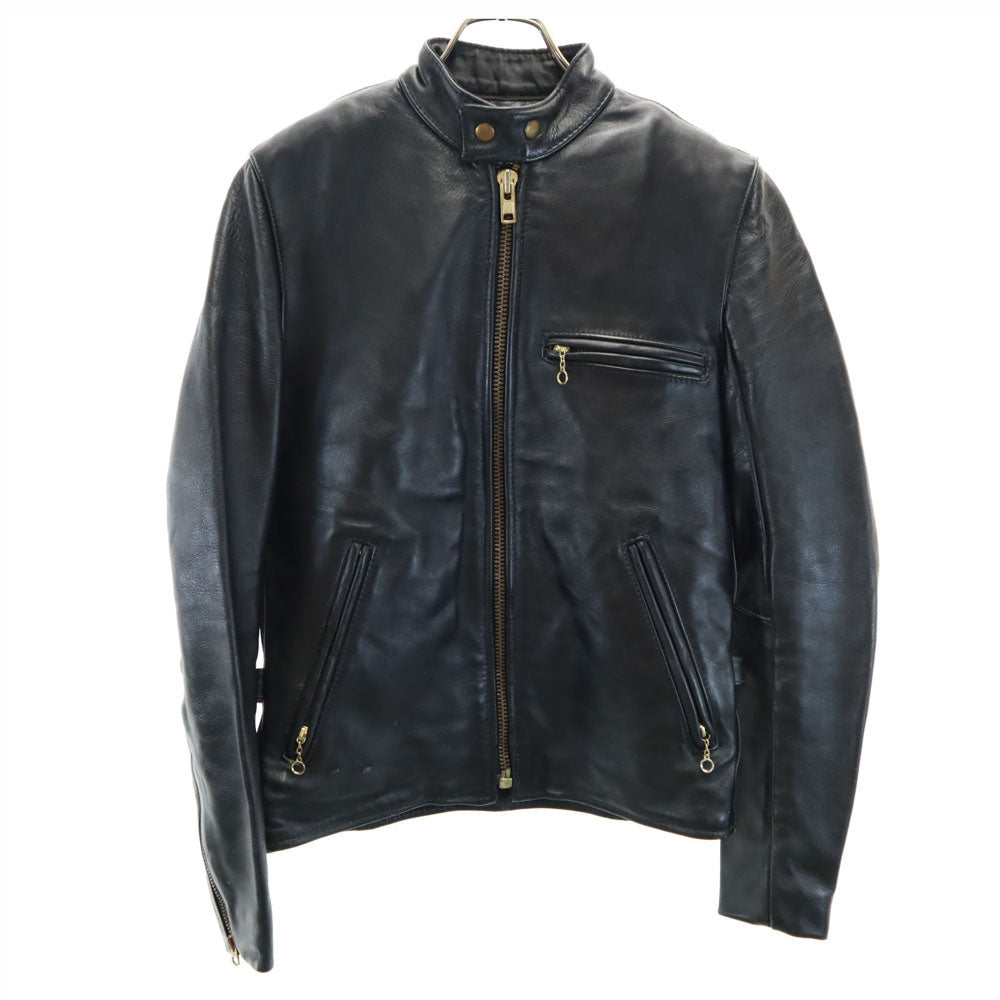VANSON バンソン USA製 レザー シングルライダースジャケット 34 ブラック leather ライナー付き メンズ