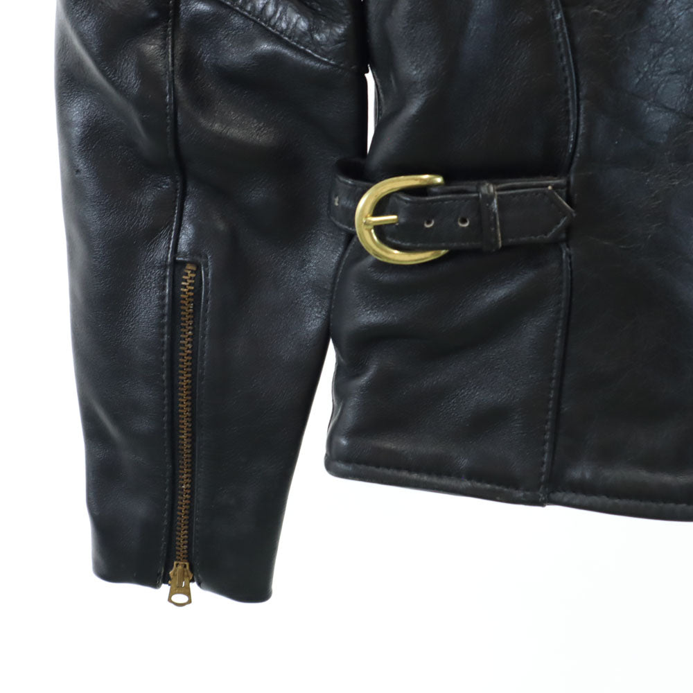 VANSON バンソン USA製 レザー シングルライダースジャケット 34 ブラック leather ライナー付き メンズ