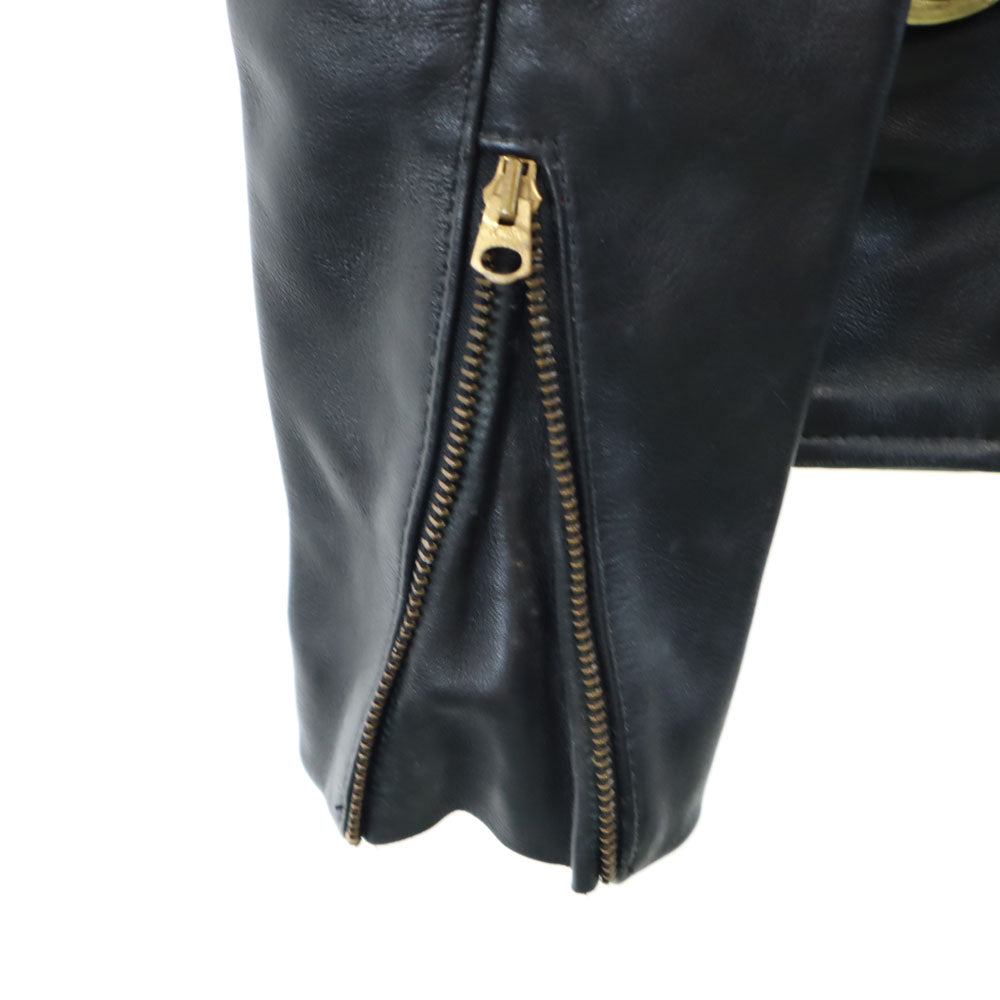 VANSON バンソン USA製 レザー シングルライダースジャケット 34 ブラック leather ライナー付き メンズ
