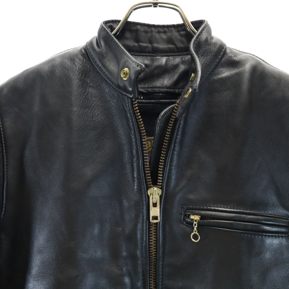 VANSON バンソン USA製 レザー シングルライダースジャケット 34 ブラック leather ライナー付き メンズ