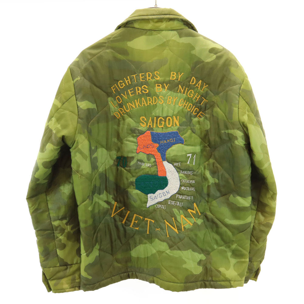 東洋エンタープライズ トーヨーエンタープライズ TT10728 マップ刺繍 迷彩ベトジャン キルティングジャケット M カーキ スーベニア メンズ