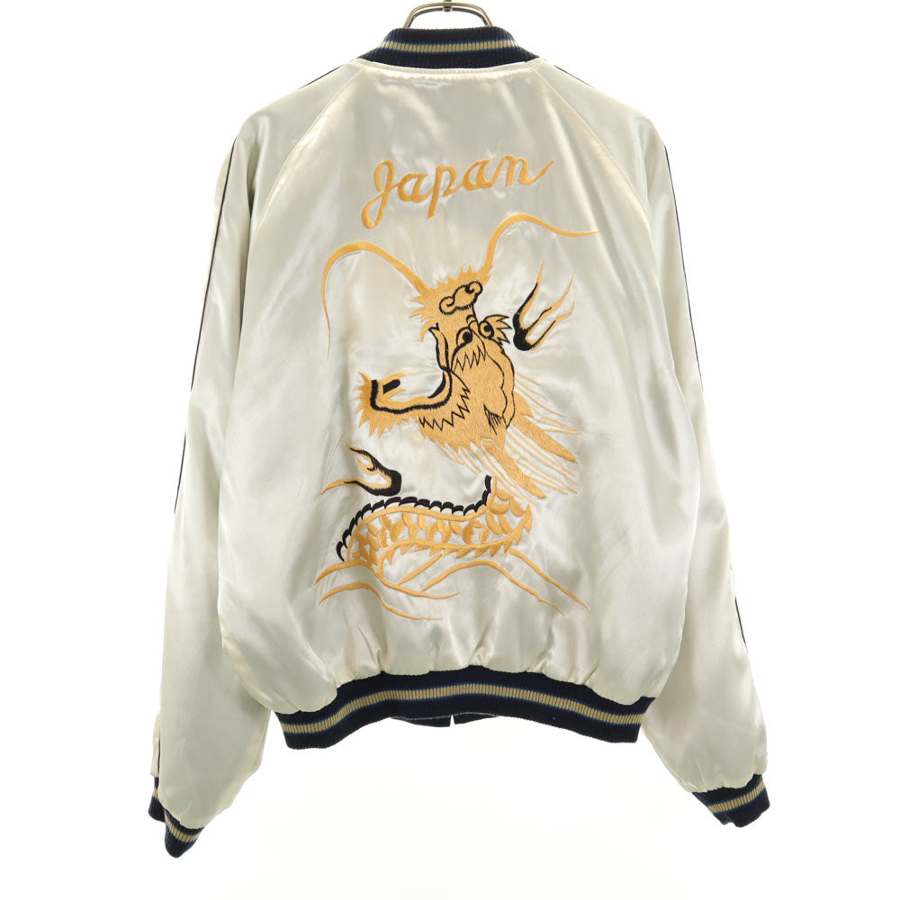 東洋エンタープライズ テーラー東洋 TT10726 スカル 龍 刺繍 リバーシブル サテン スカジャン M ネイビー 他 髑髏 メンズ