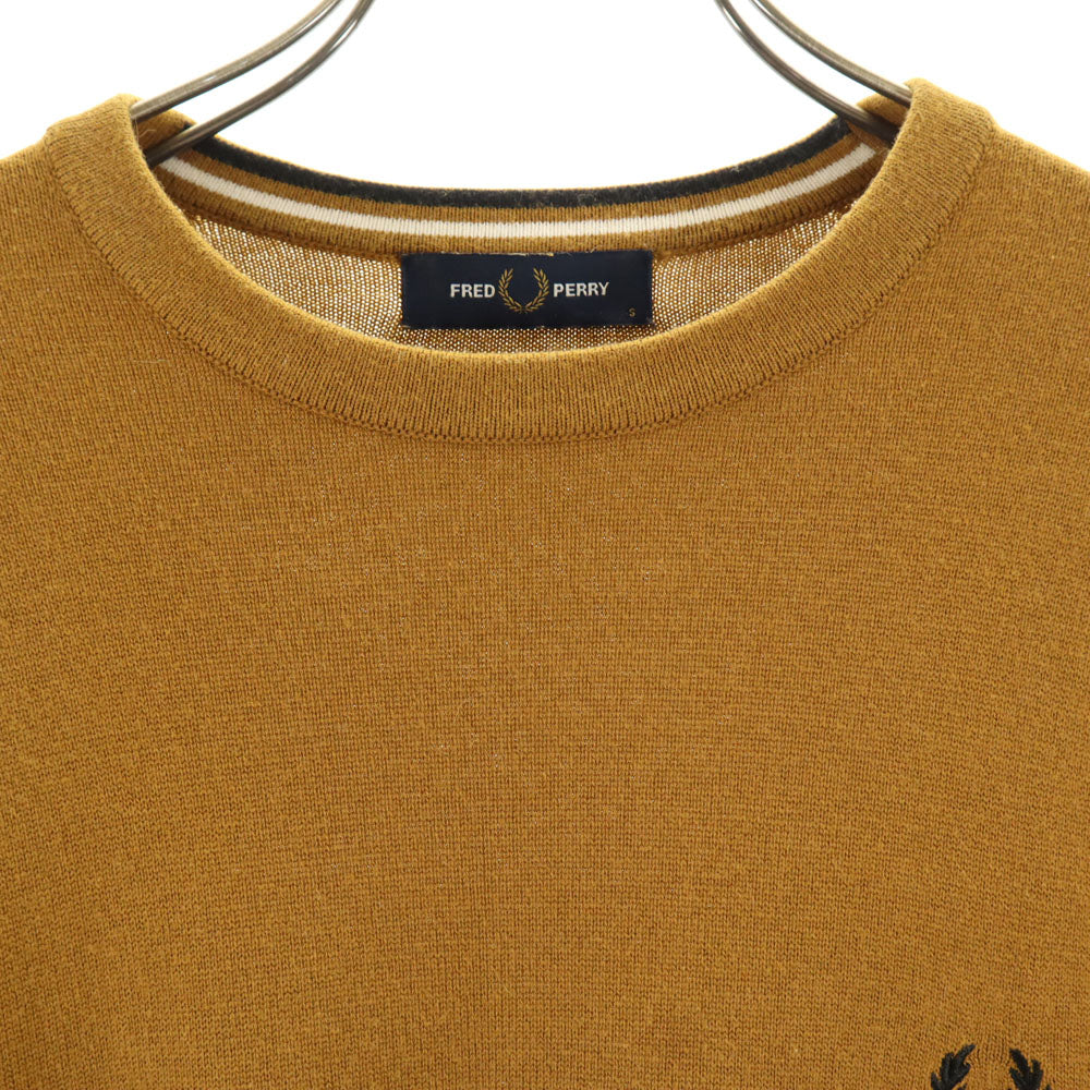 FRED PERRY フレッドペリー ウールブレンド 長袖 セーター S イエロー系 ニット メンズ