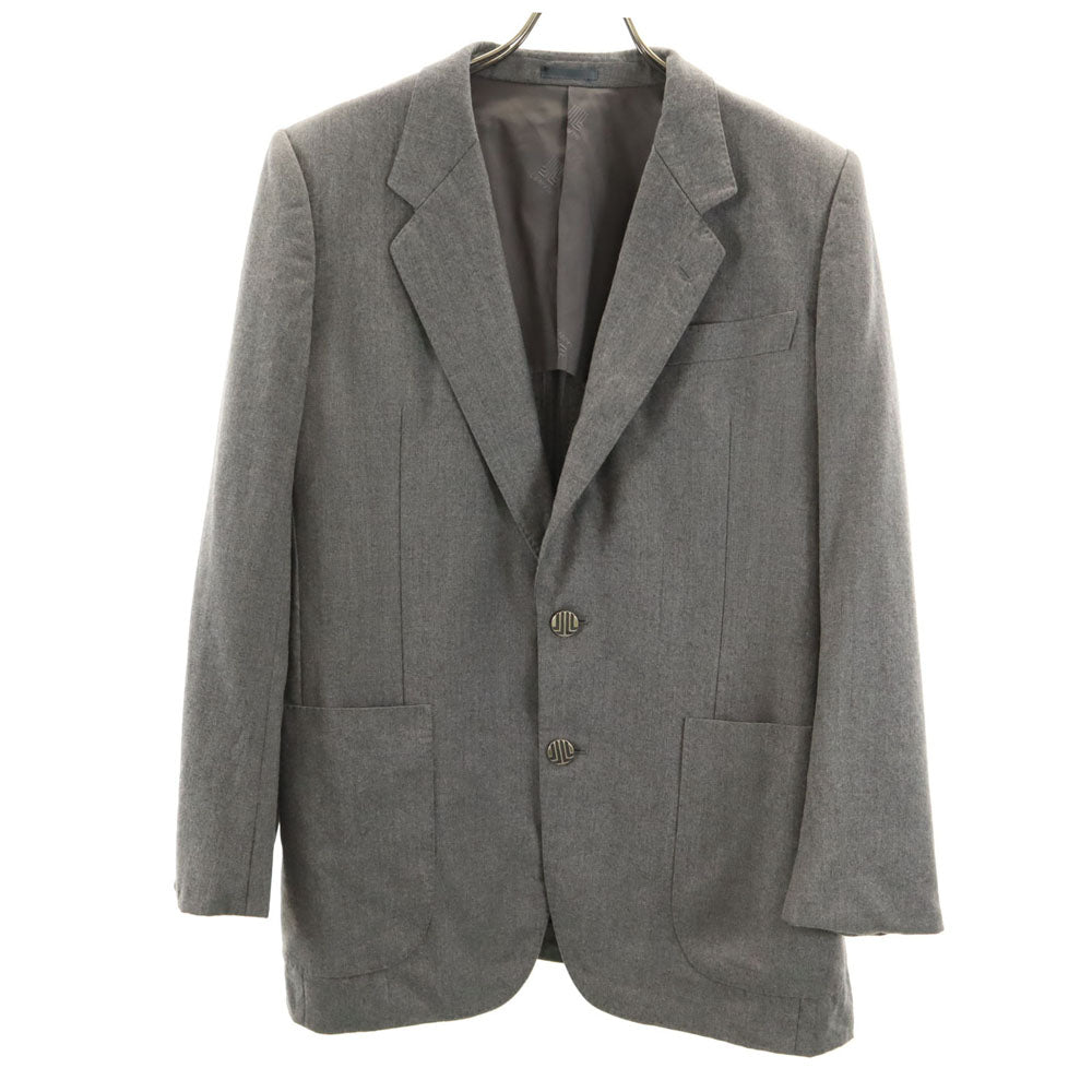 LANVIN ランバン 80s 90s ウールブレンド オールド テーラードジャケット 7 グレー ブレザー メンズ