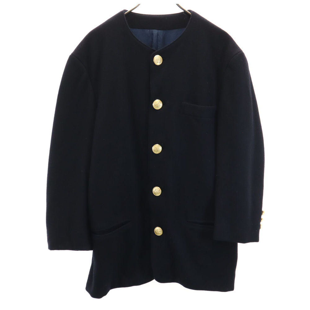 Y’s for men ワイズフォーメン 90s ウールブレンド オールド ヨウジヤマモト 長袖 ノーカラーコート ネイビー系 メンズ