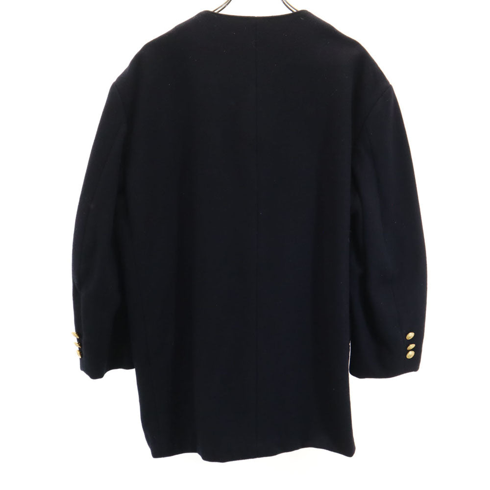 Y’s for men ワイズフォーメン 90s ウールブレンド オールド ヨウジヤマモト 長袖 ノーカラーコート ネイビー系 メンズ