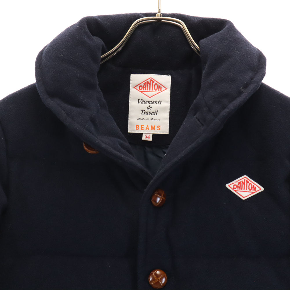 Danton ダントン ビームス別注 ウールモッサ ダウンジャケット 34 ネイビー x BEAMS レディース