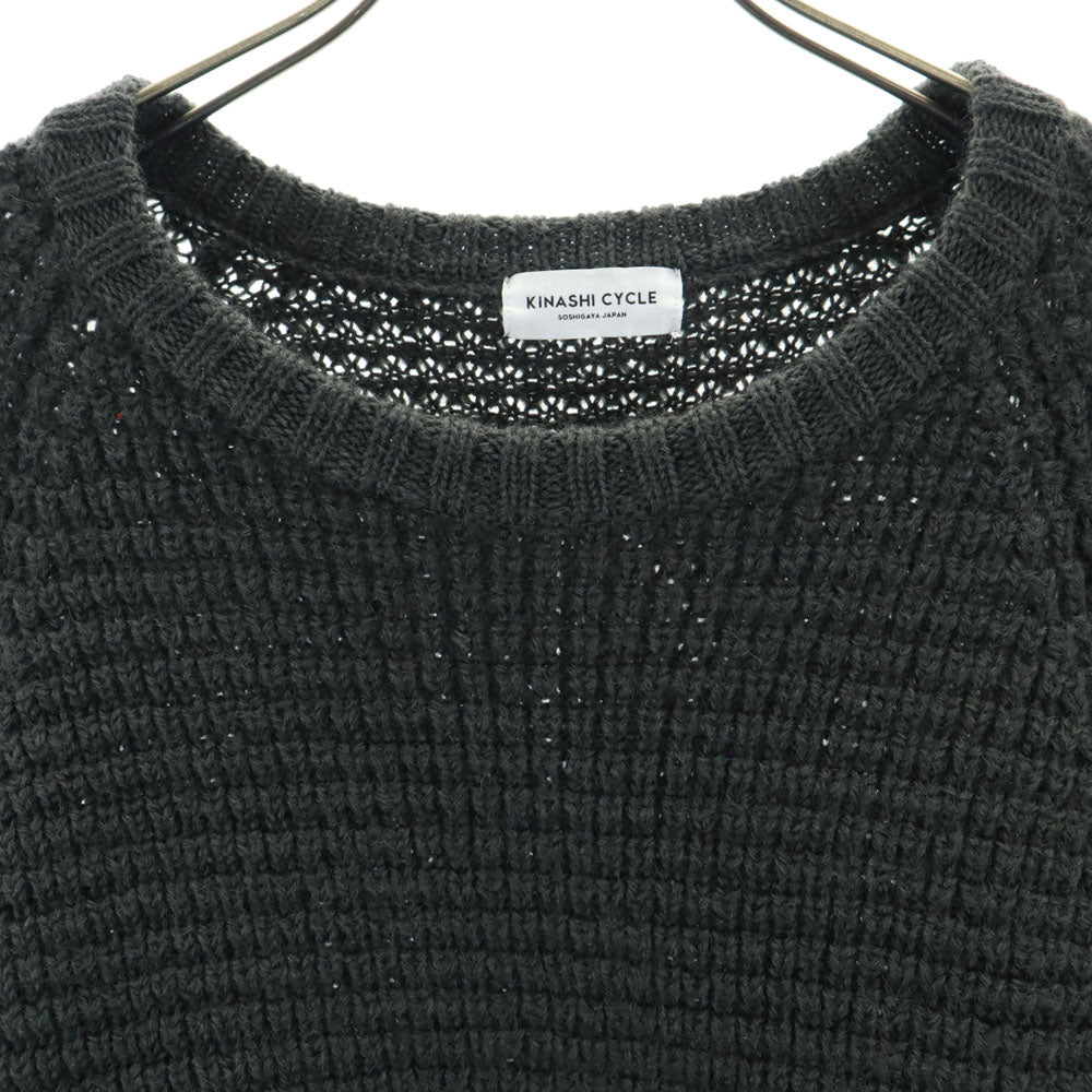 木梨サイクル 日本製 長袖 セーター M チャコールグレー KINASHI CYCLE ワッフルニット メンズ