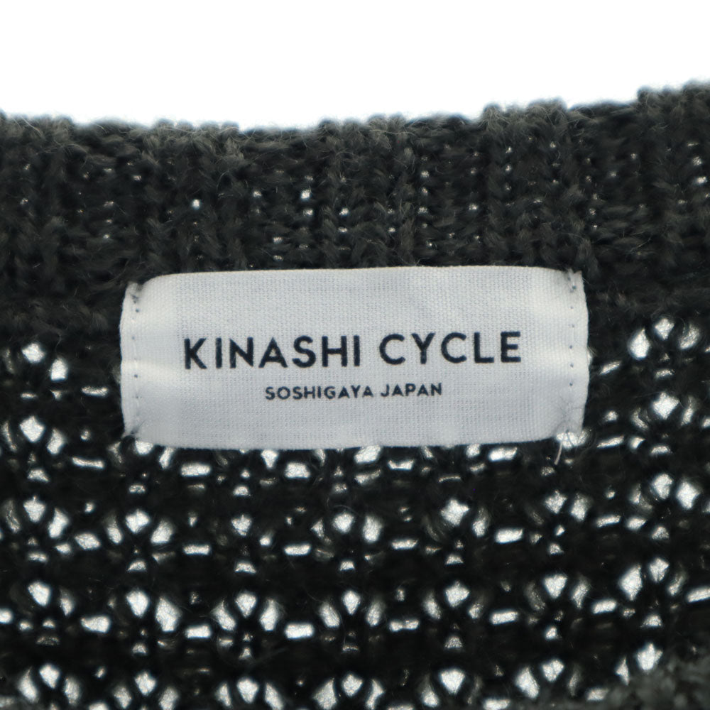 木梨サイクル 日本製 長袖 セーター M チャコールグレー KINASHI CYCLE ワッフルニット メンズ
