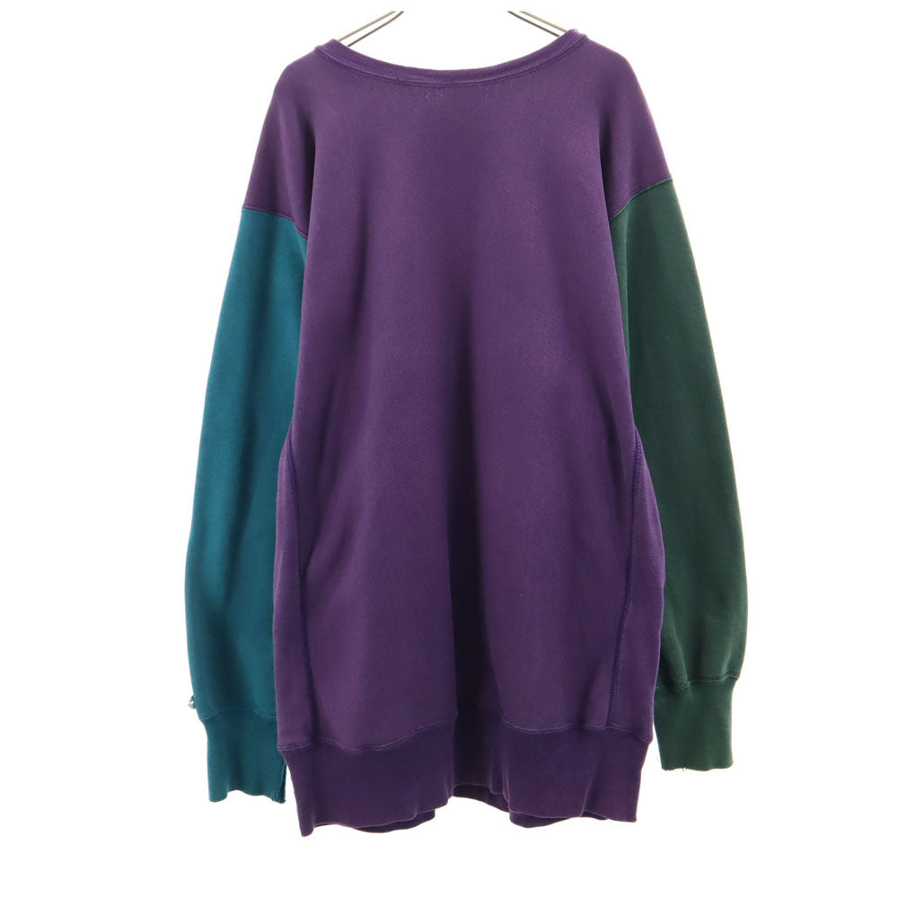 Champion チャンピオン 90s リバースウィーブ USA製 オールド 刺繍タグ クレイジーパターン 長袖 スウェット トレーナー XL パープル 裏起毛 メンズ