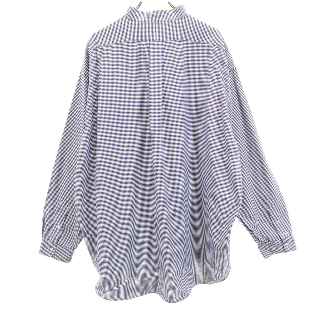 RALPH LAUREN ラルフローレン 90s BIG SHIRT オールド チェック柄 長袖 スタンドカラー シャツ XXL ネイビー ビックサイズ メンズ