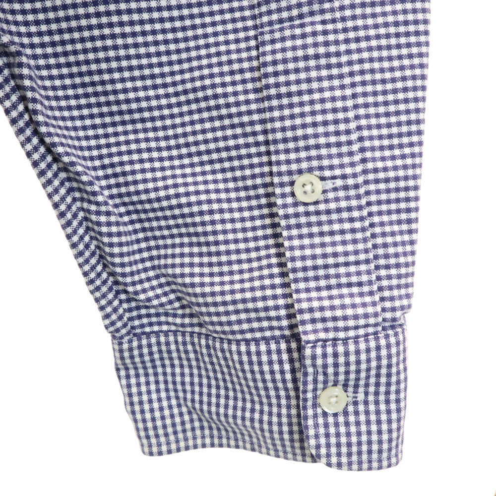 RALPH LAUREN ラルフローレン 90s BIG SHIRT オールド チェック柄 長袖 スタンドカラー シャツ XXL ネイビー ビックサイズ メンズ