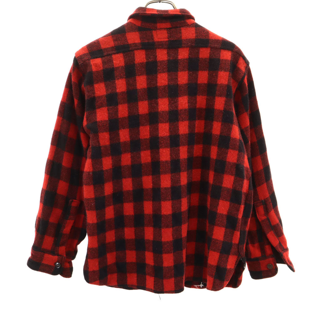 sportswear スポーツウェア 50s 60s ヴィンテージ チェック 長袖 シャツ レッド系 メンズ