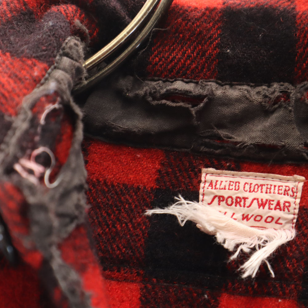 sportswear スポーツウェア 50s 60s ヴィンテージ チェック 長袖 シャツ レッド系 メンズ