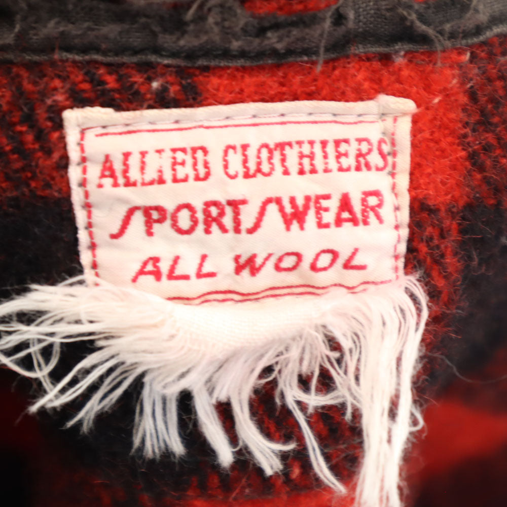 sportswear スポーツウェア 50s 60s ヴィンテージ チェック 長袖 シャツ レッド系 メンズ