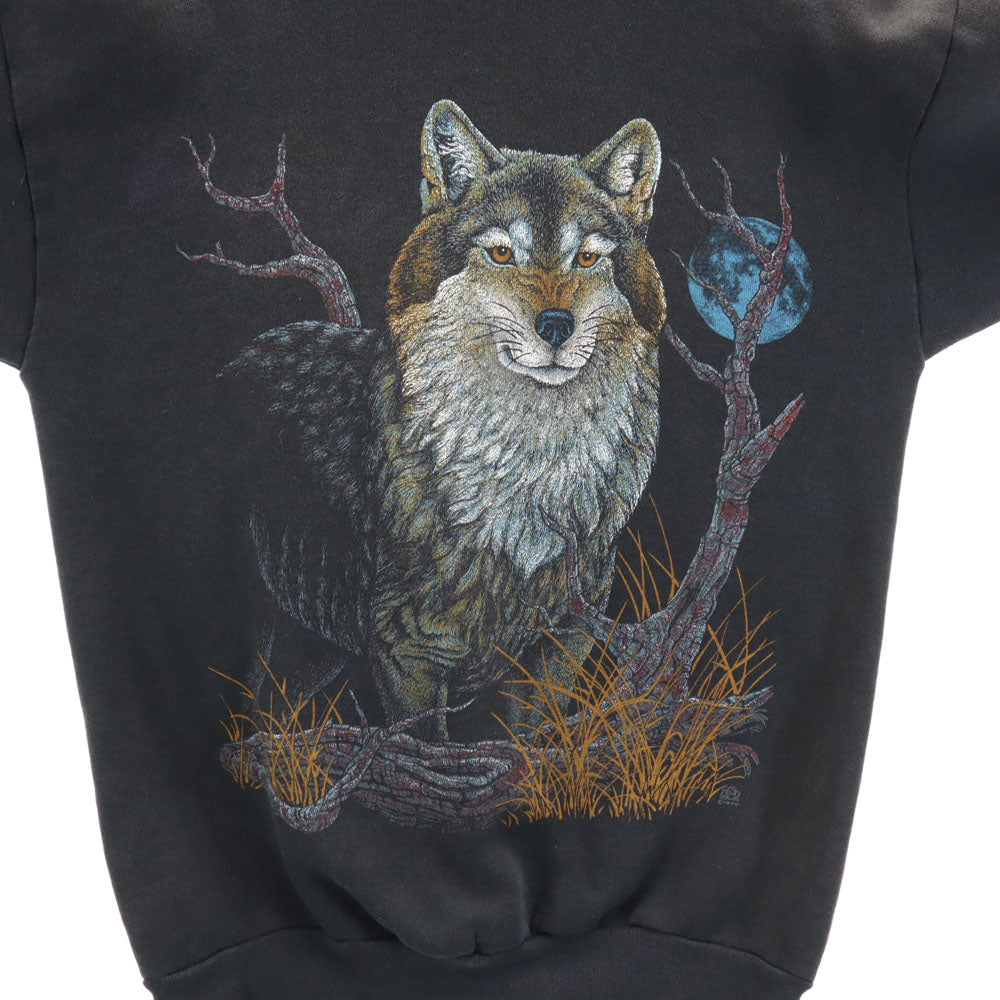 TULTEX タルテックス 90s オールド プリント 長袖 トレーナー L ブラック系 スウェット メンズ